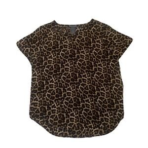 Long Cheetah Leopard Print Top Large Animal Print Blouse Tunic Short Sleeves